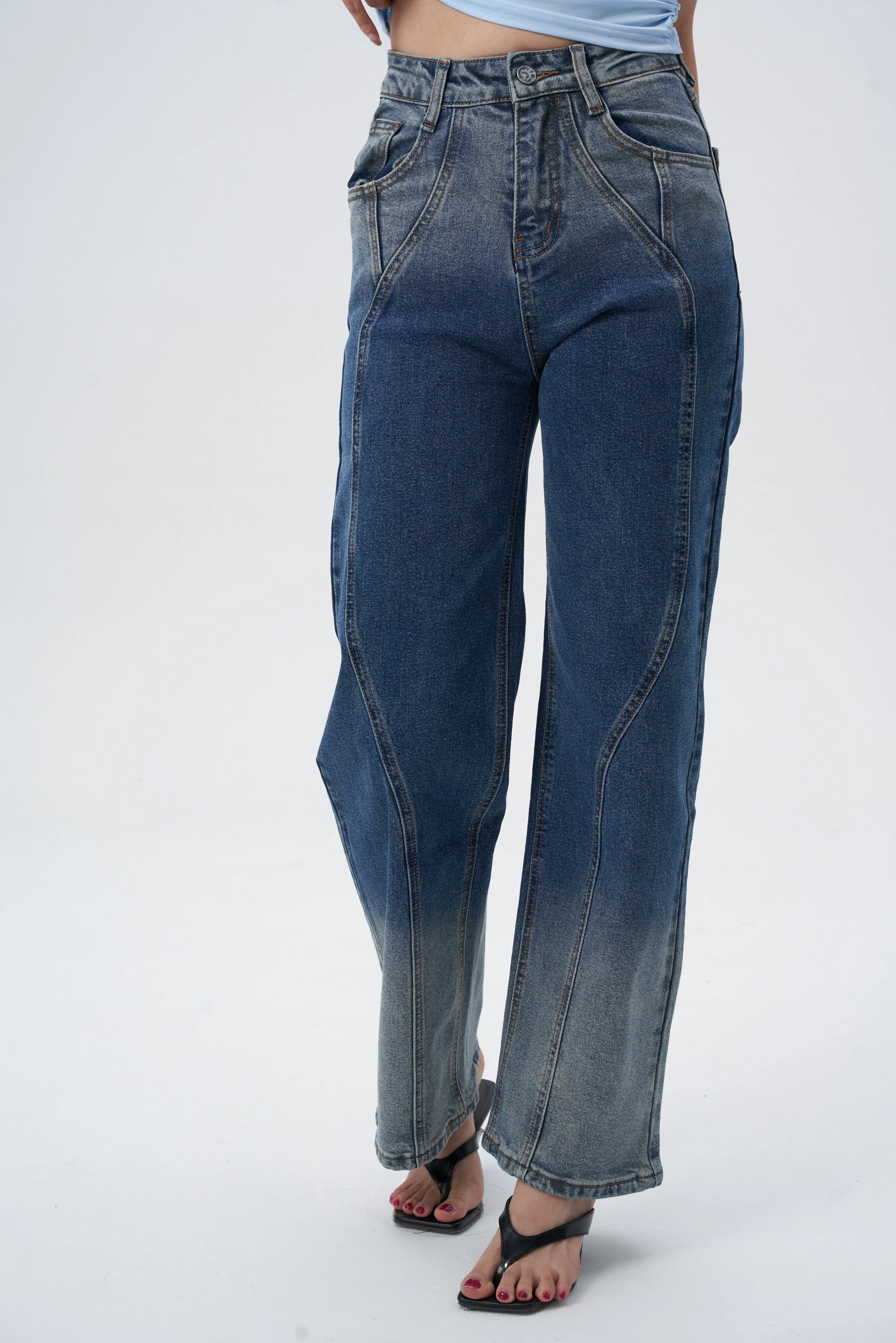Shadow Indigo Ombre Straight Jeans - Image 3