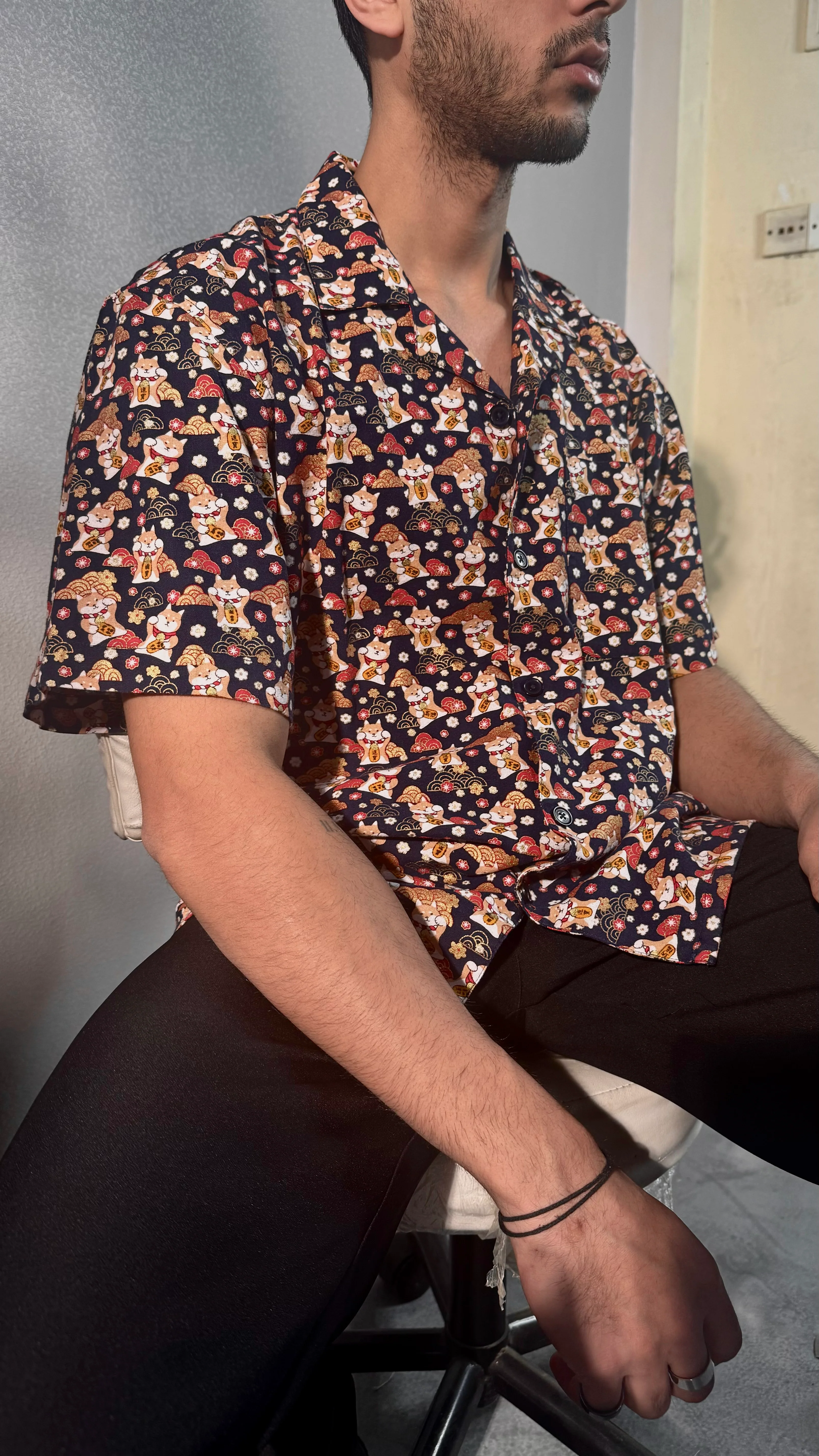 Shanghai Fortune Cat Structured Shirt - Image 6