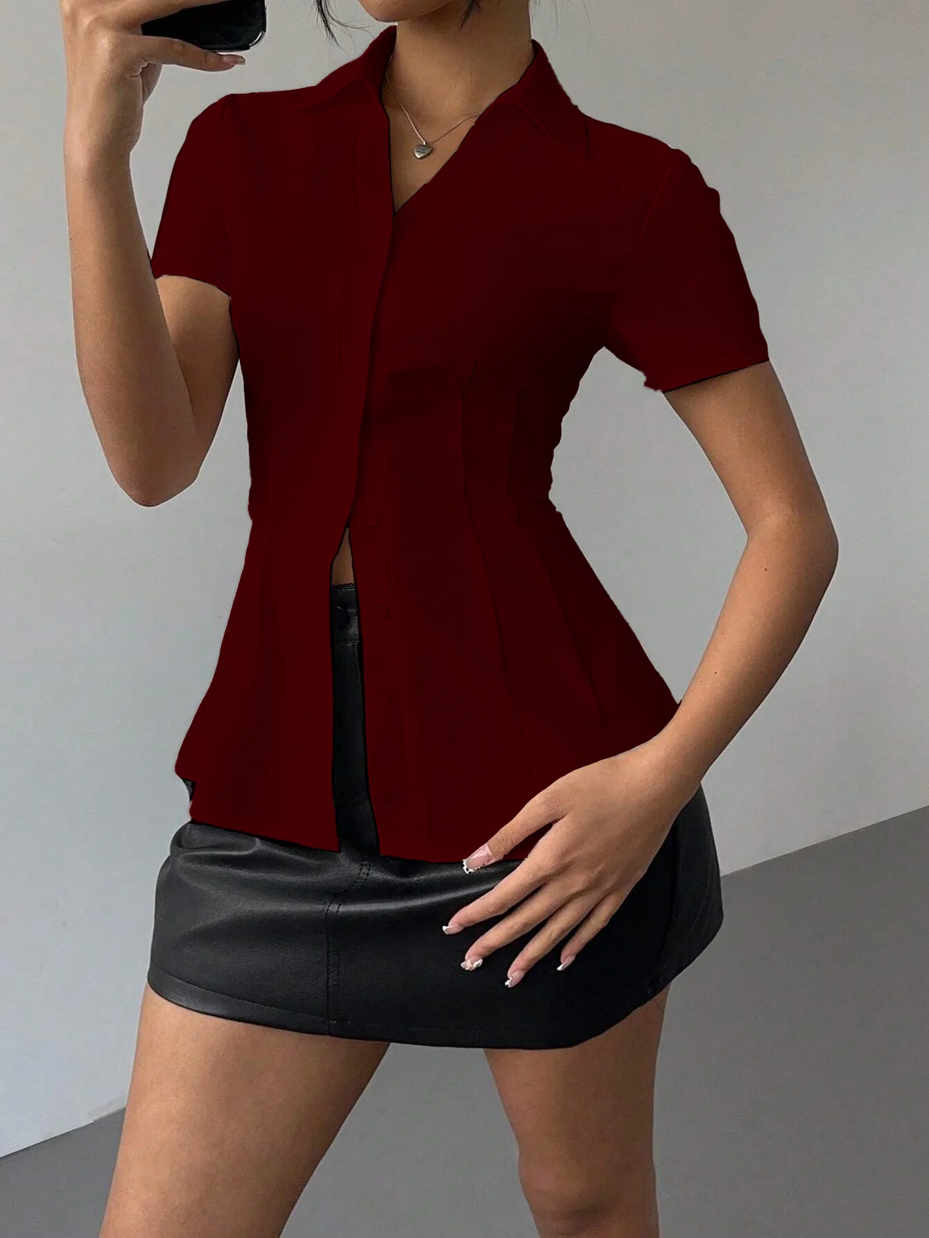 Snatched Fit Collar Shirt - Image 11