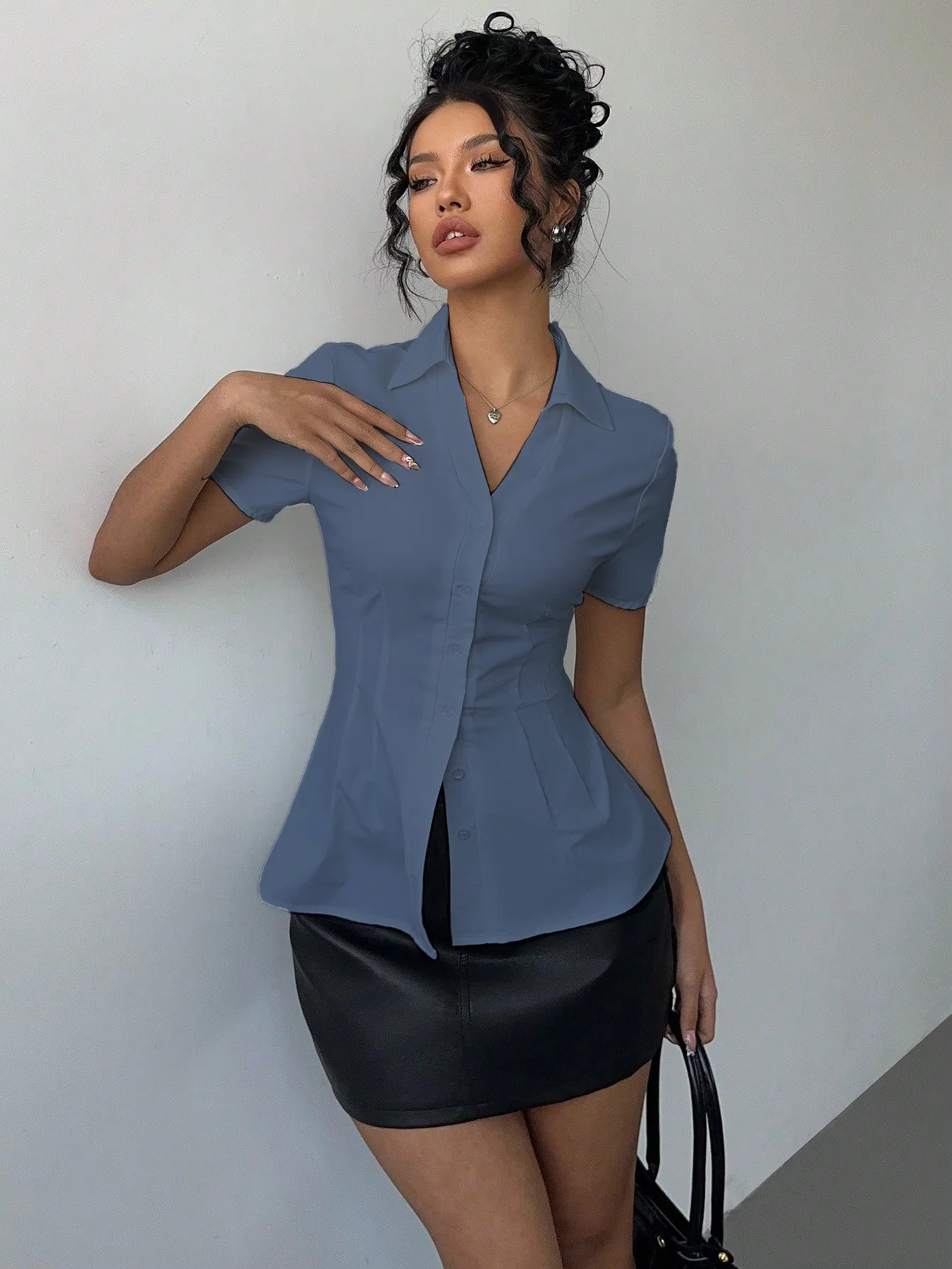 Snatched Fit Collar Shirt - Image 13