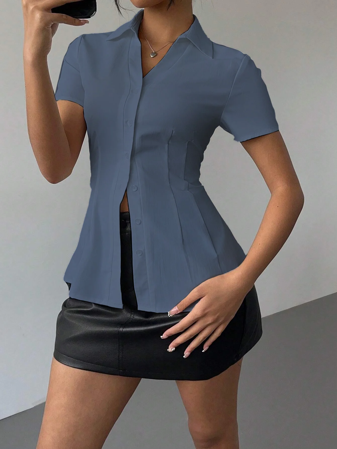 Snatched Fit Collar Shirt - Image 14