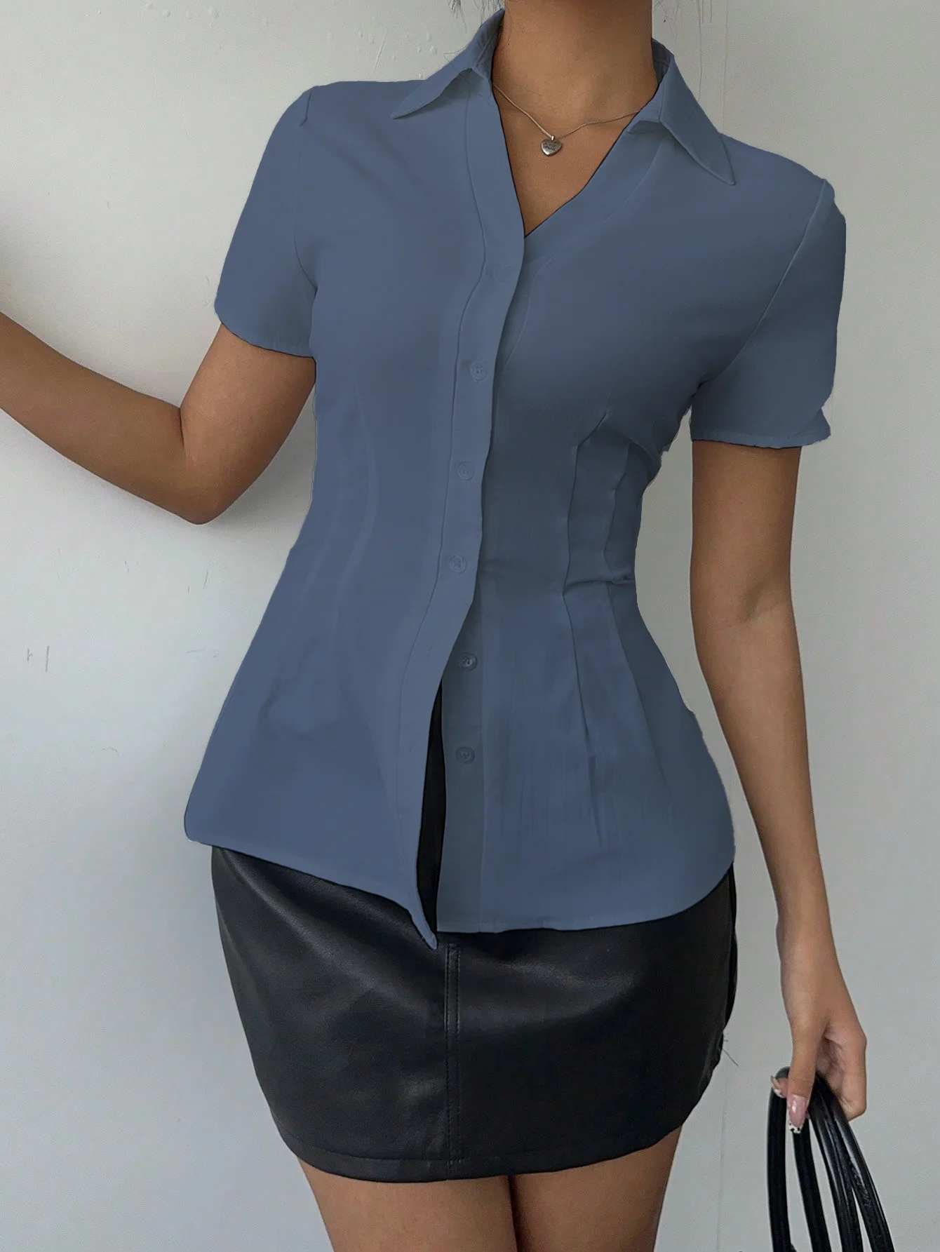 Snatched Fit Collar Shirt - Image 15