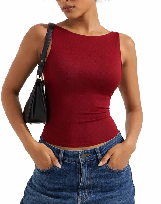 Soft Backless Boat Neck Tank Top - Image 13