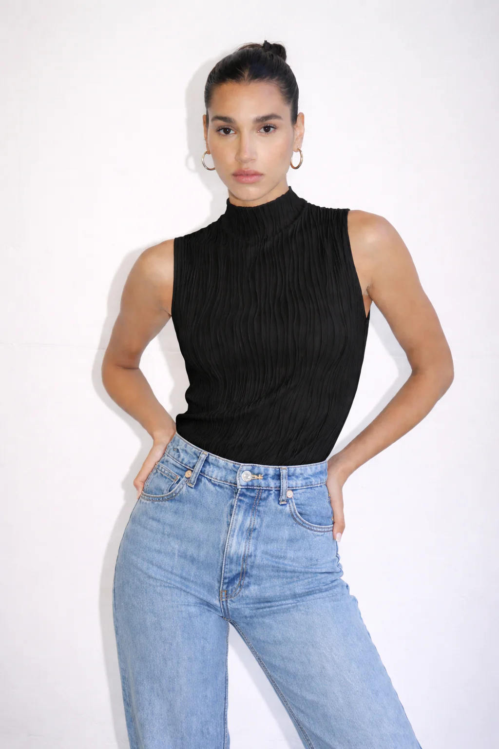 Soft High Neck Textured Top - Image 5