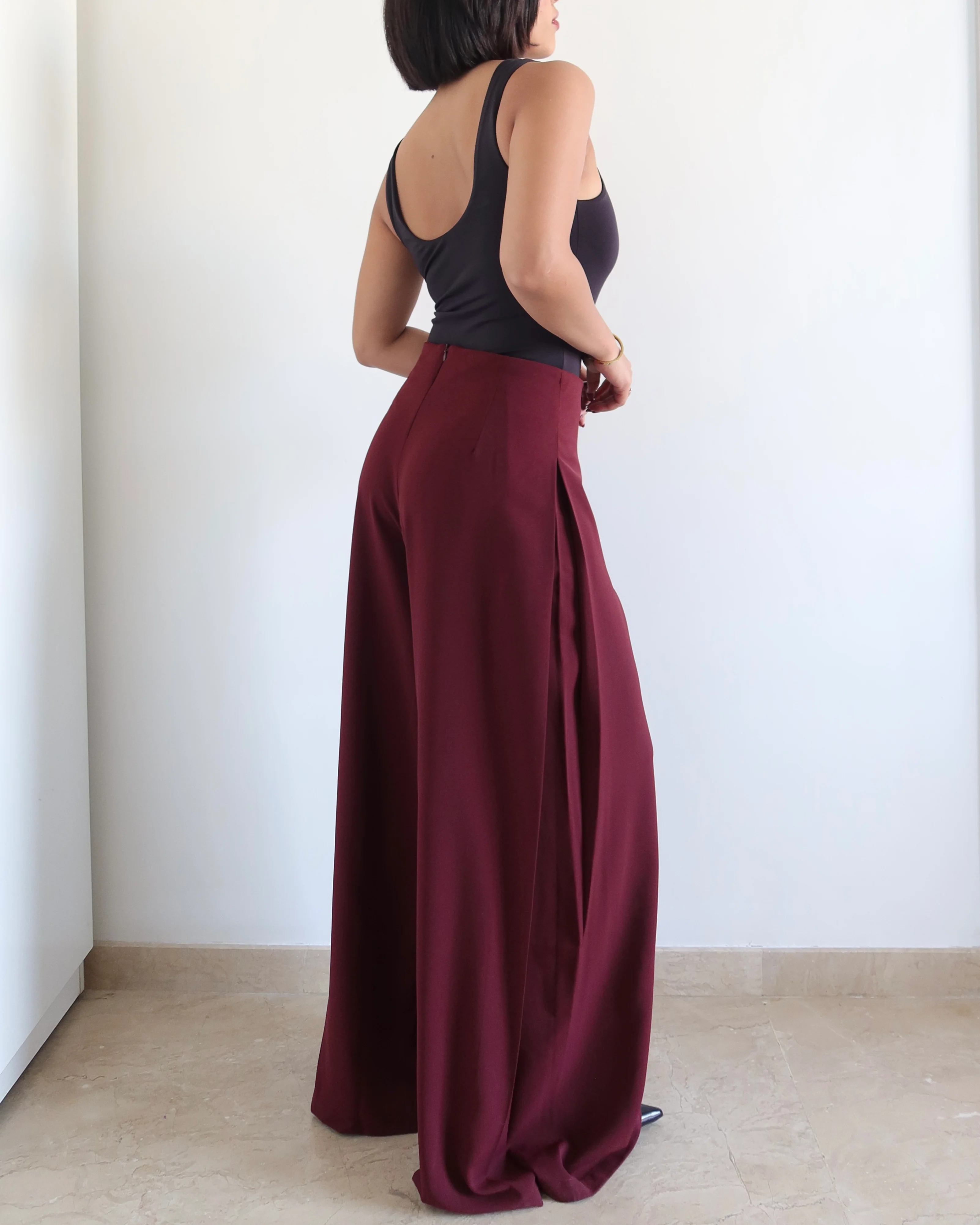 Soft Structure Side Draped Trousers - Image 5