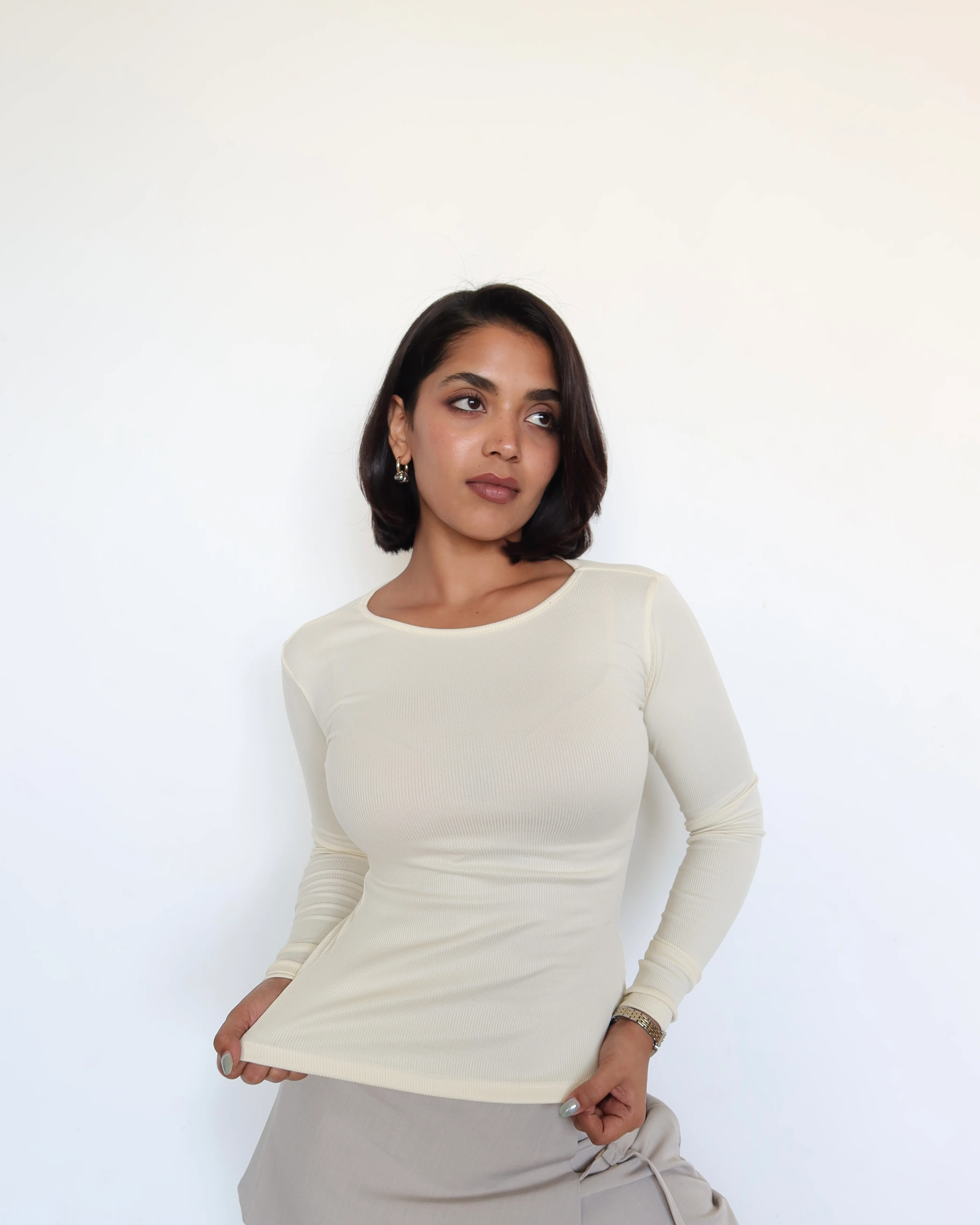 Soft Touch Rib Long Sleeve Top - Image 14