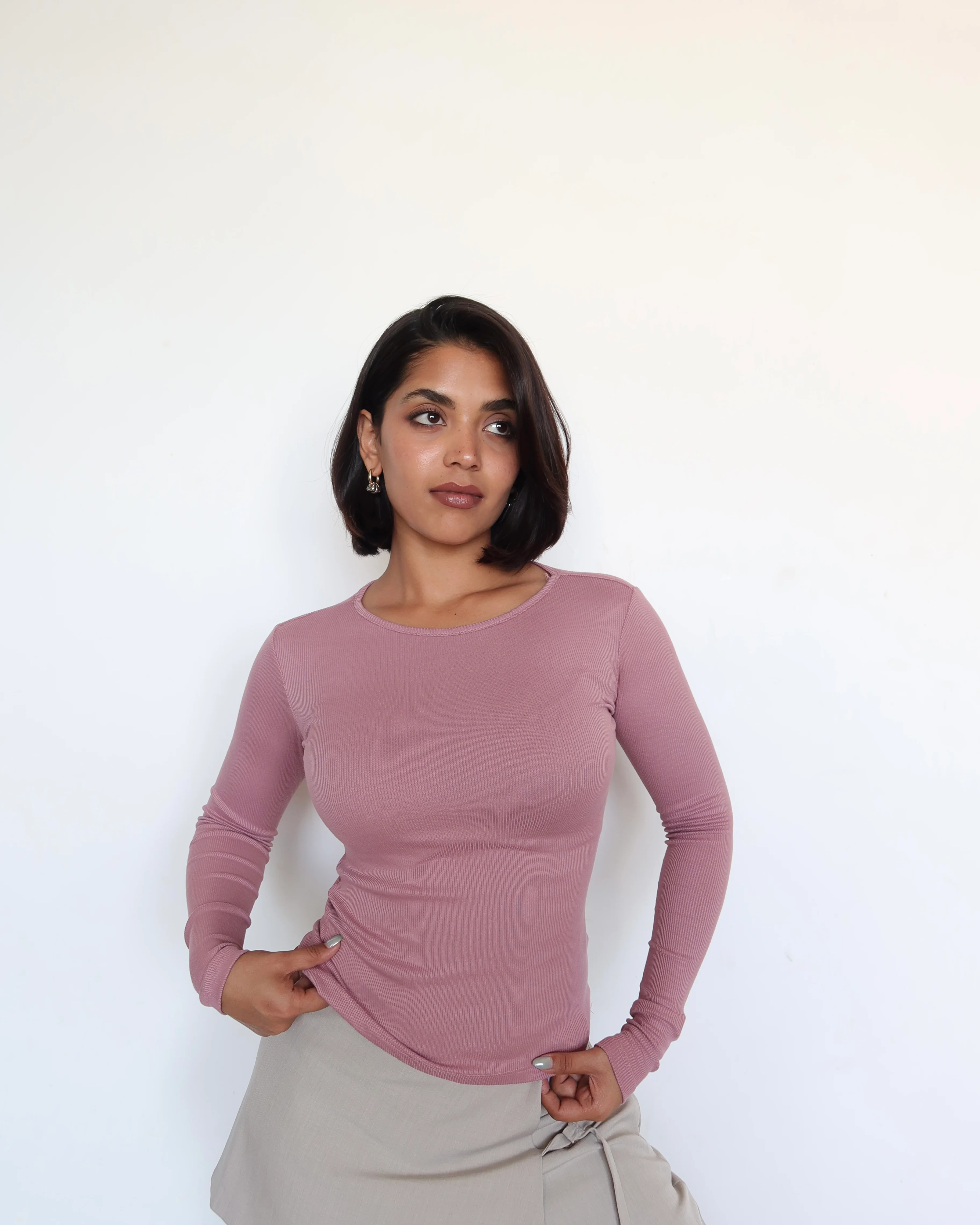 Soft Touch Rib Long Sleeve Top - Image 4