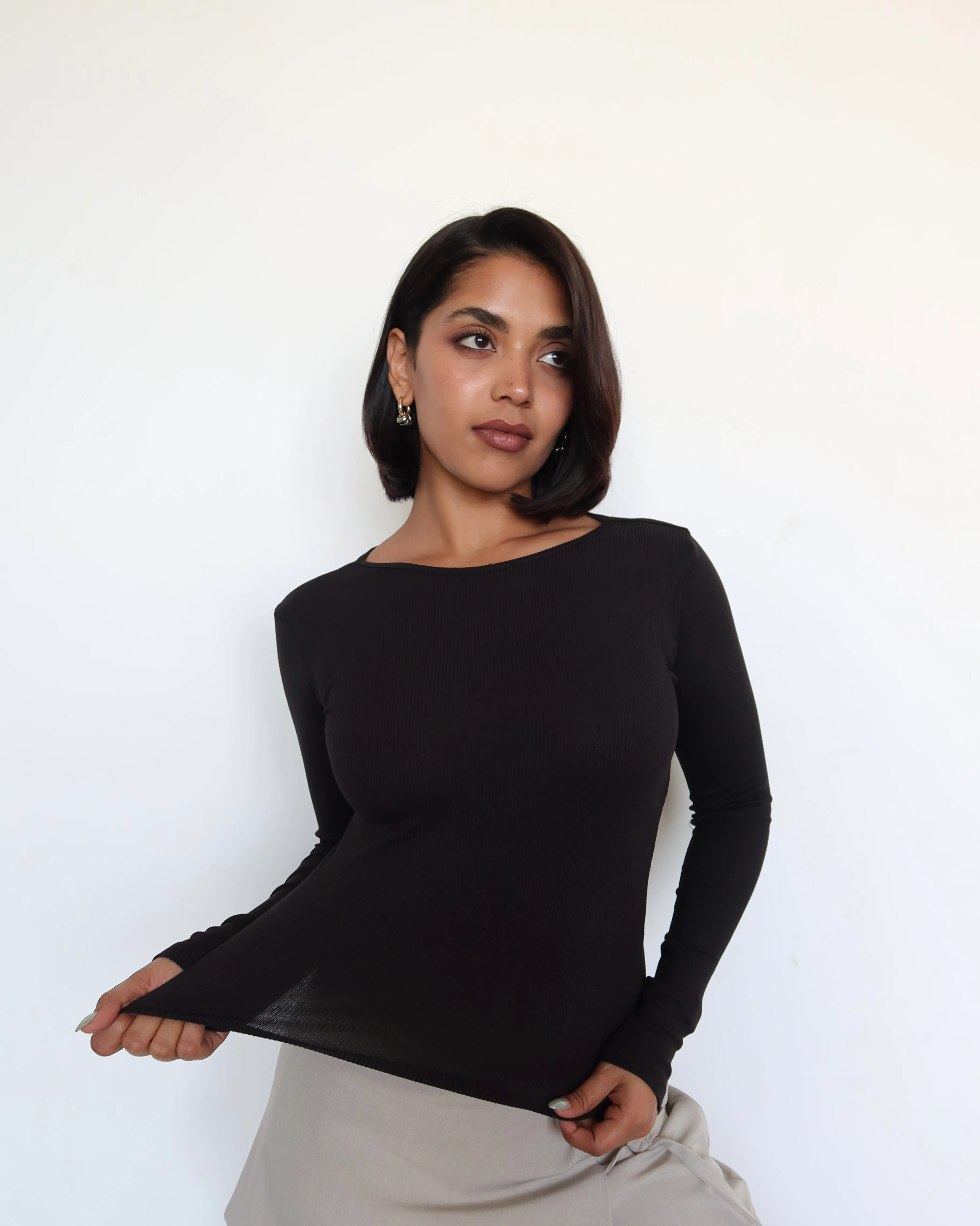 Soft Touch Rib Long Sleeve Top - Image 8
