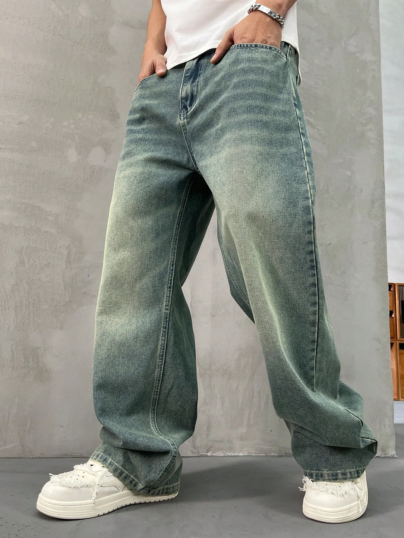 Spearmint Fade Baggy Fit Jeans - Image 7