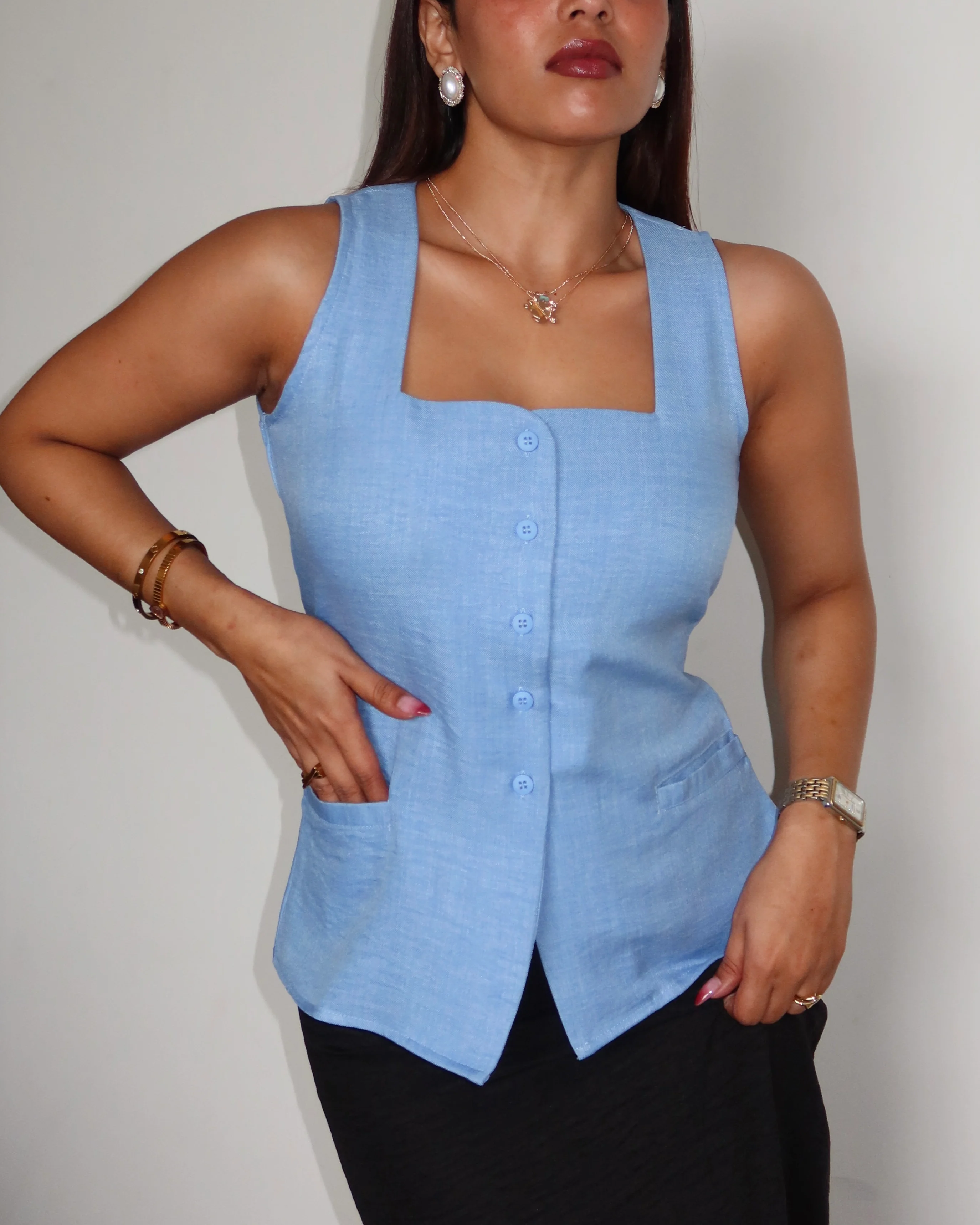 Square Neck Vest Top - Image 12