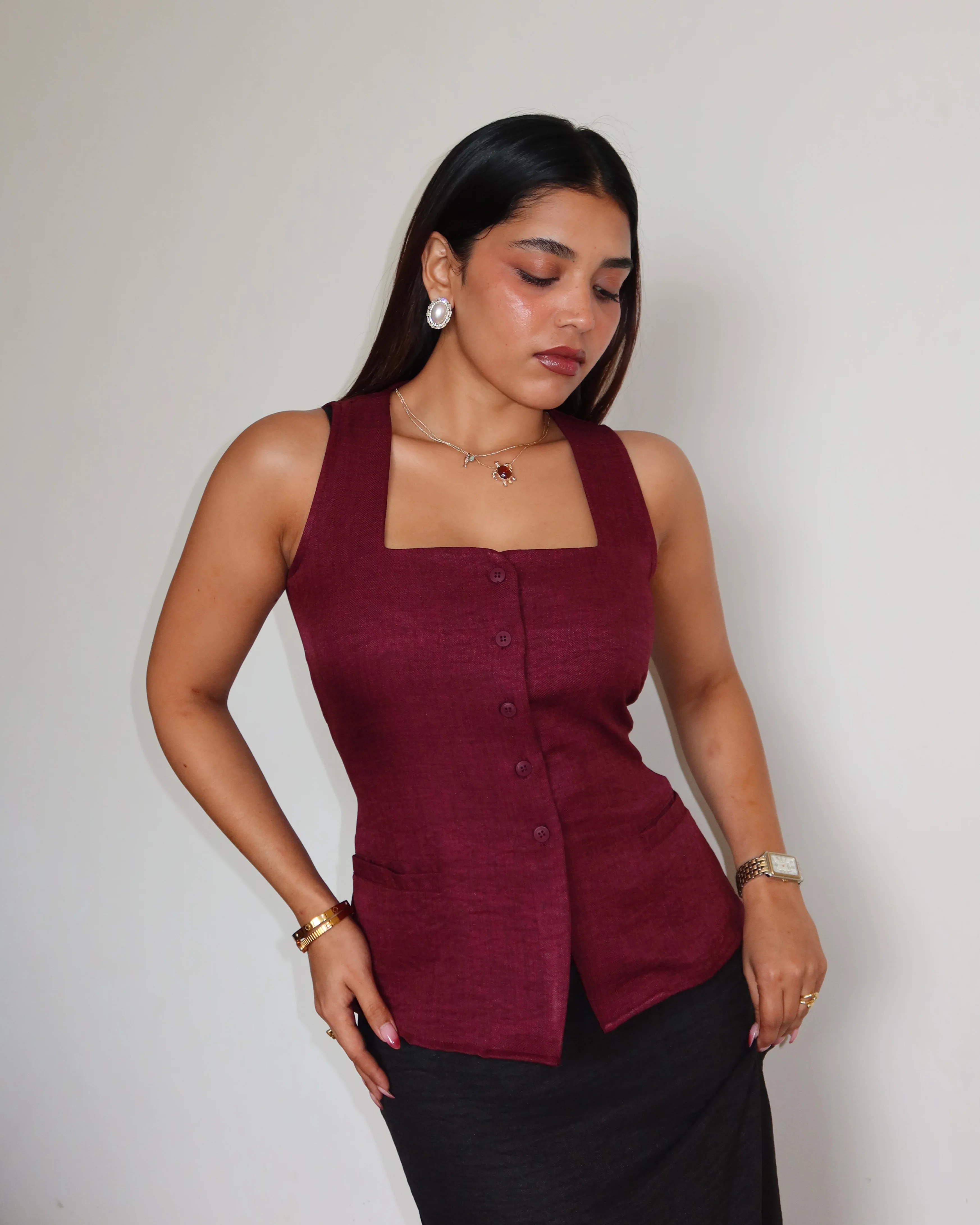 Square Neck Vest Top - Image 7