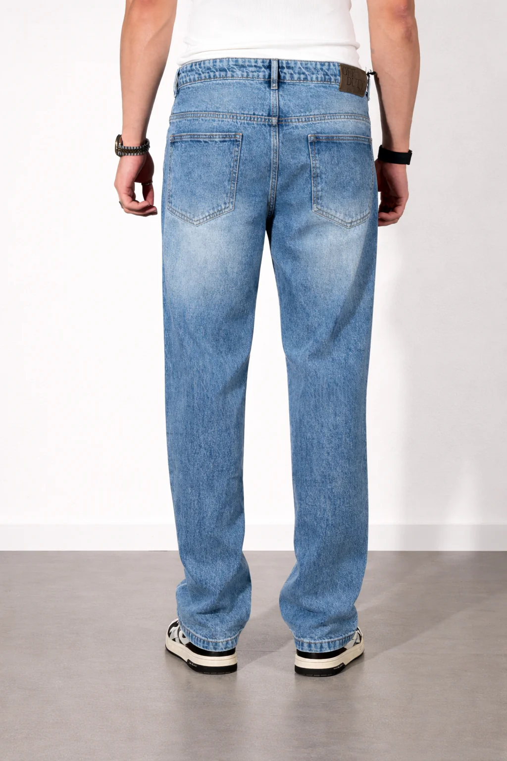Steel Blue Straight Fit Jeans - Image 4