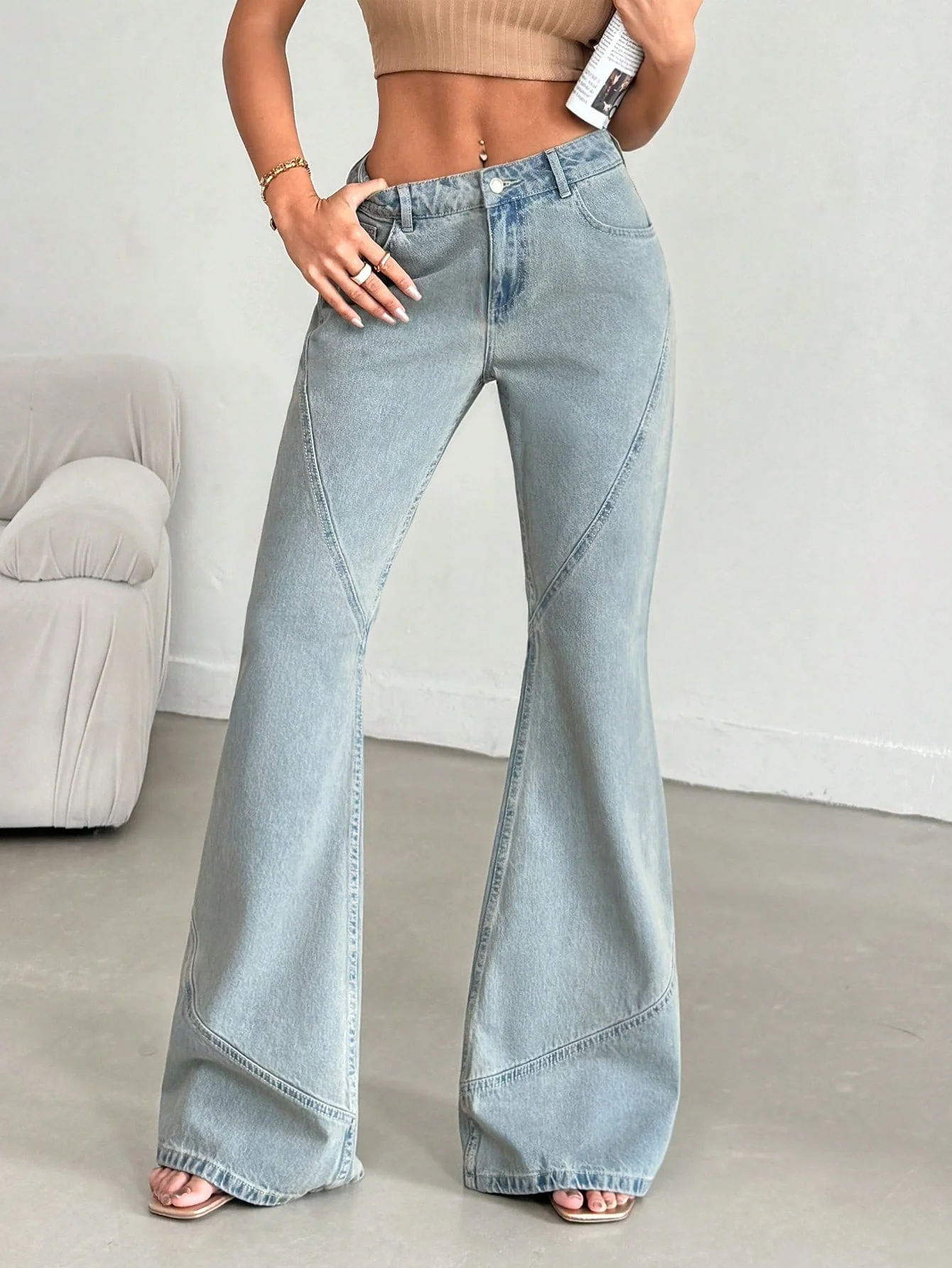 Stellar Grey Extra Flare Fit Jeans - Image 13