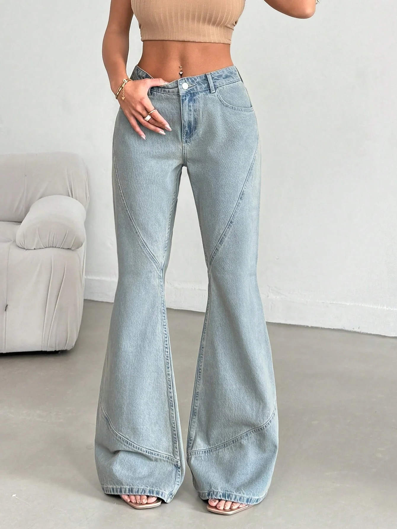 Stellar Grey Extra Flare Fit Jeans - Image 14