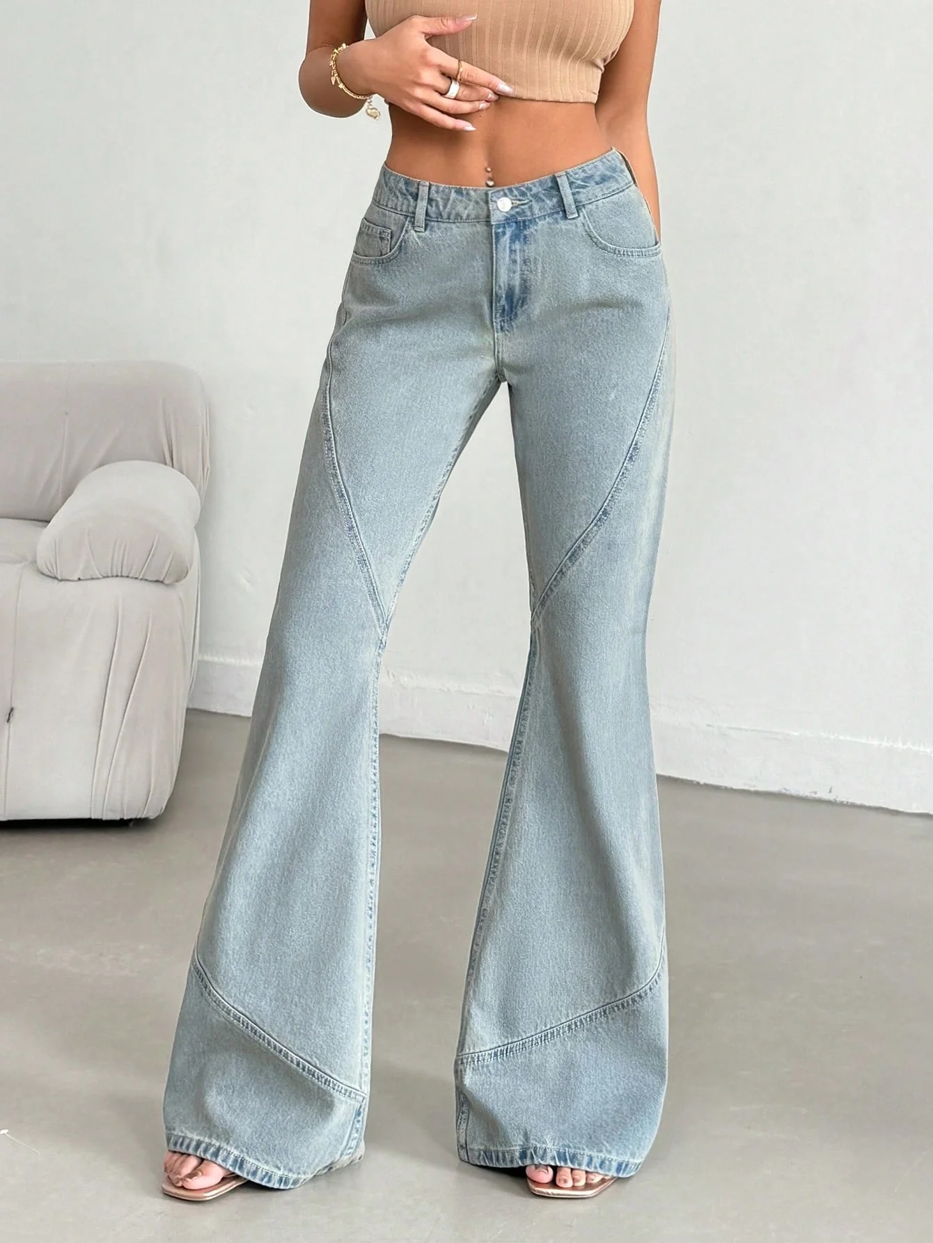 Stellar Grey Extra Flare Fit Jeans - Image 5