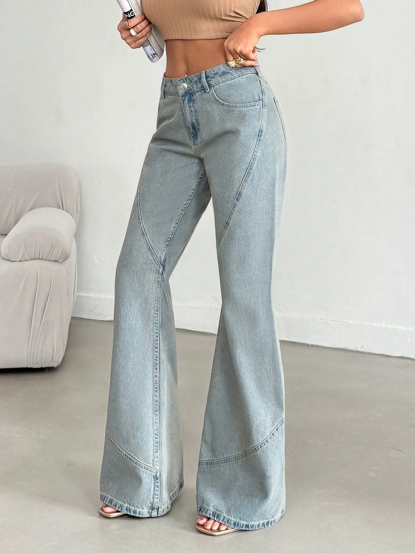 Stellar Grey Extra Flare Fit Jeans - Image 8