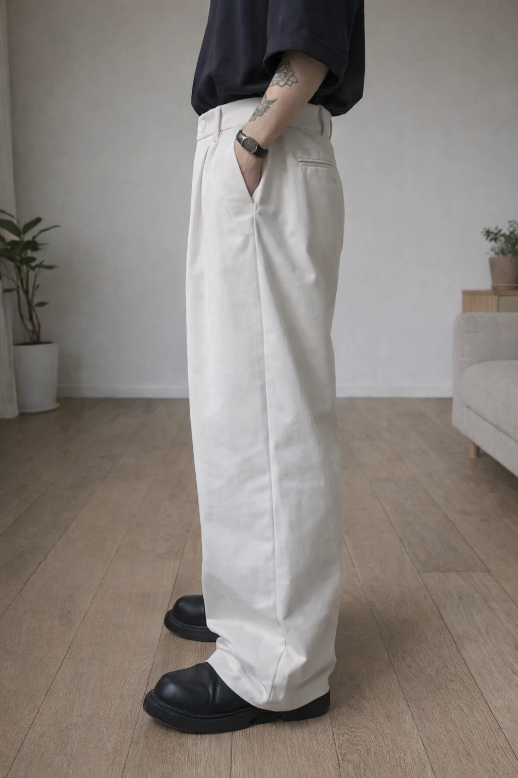 Street Cast Relaxed Wide Trousers - Image 2