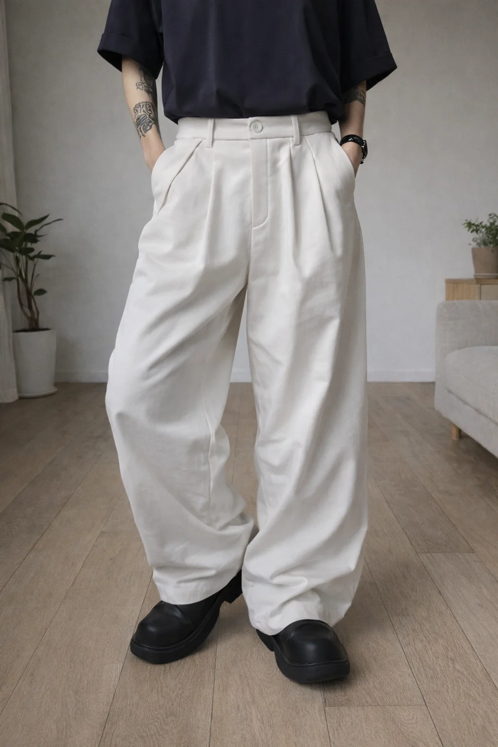 Street Cast Relaxed Wide Trousers - Image 3