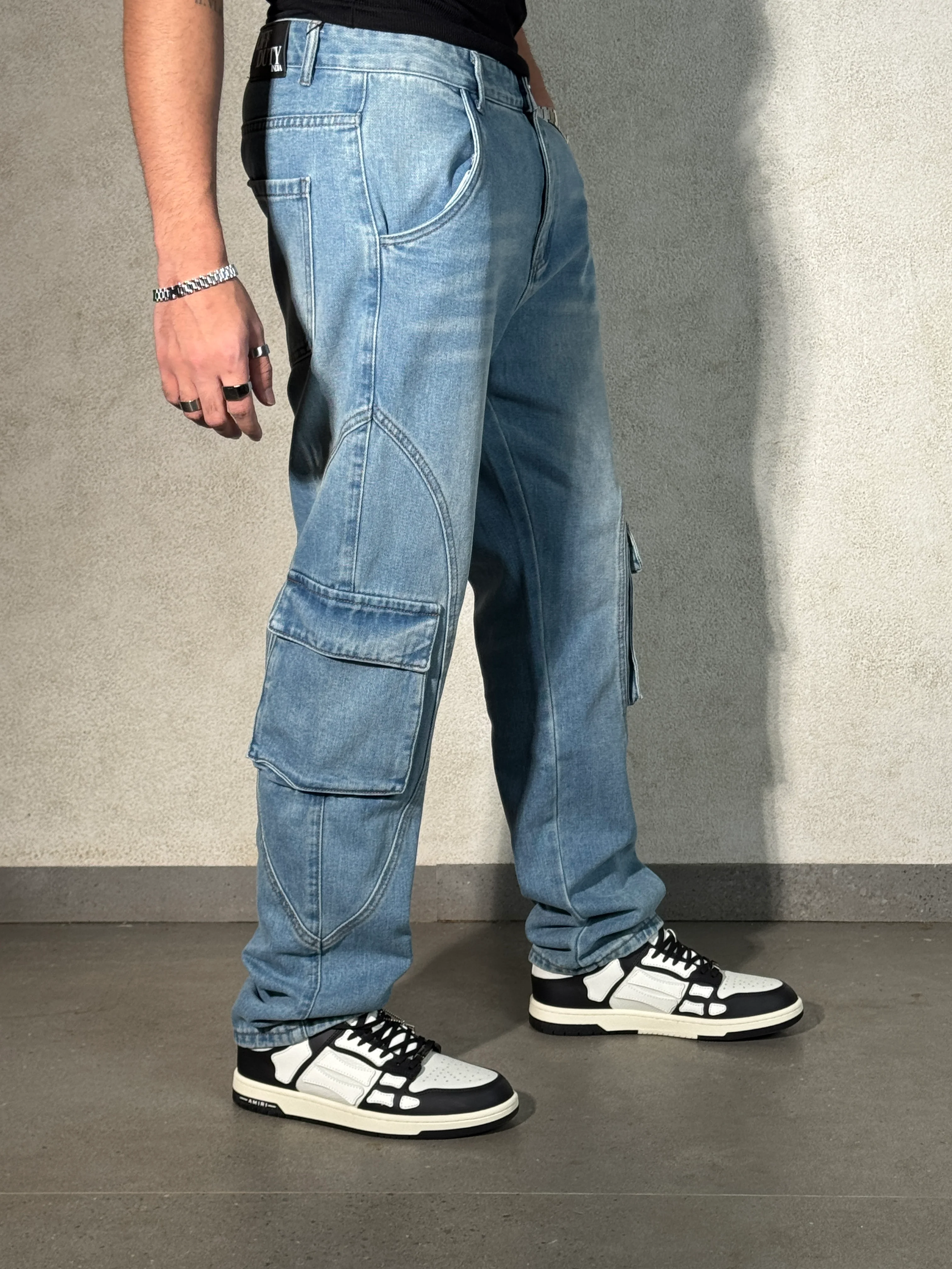 Strike Seam Cargo Straight Jeans - Image 7