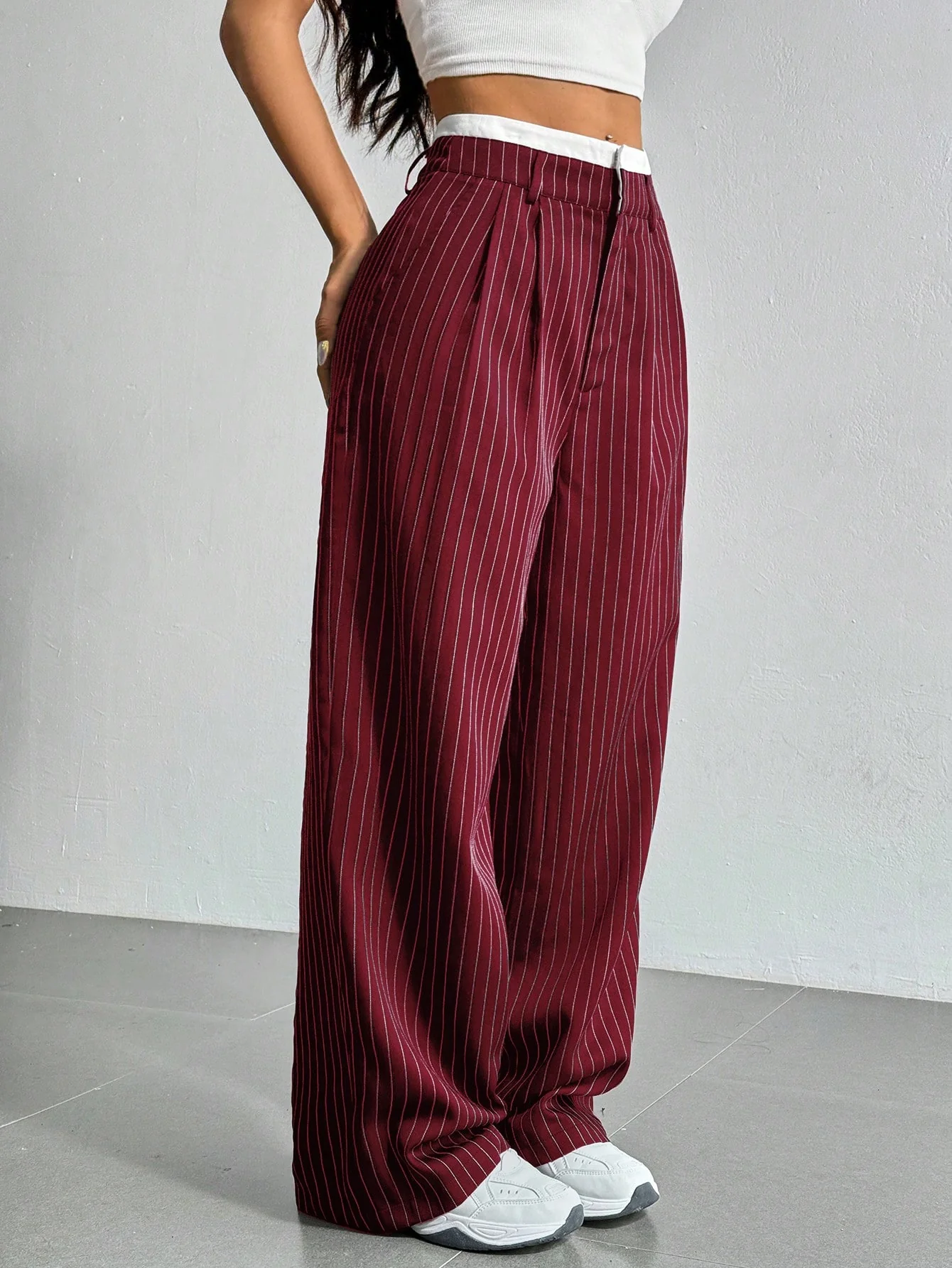 Striped Boxer Wide Leg Trousers - Image 3