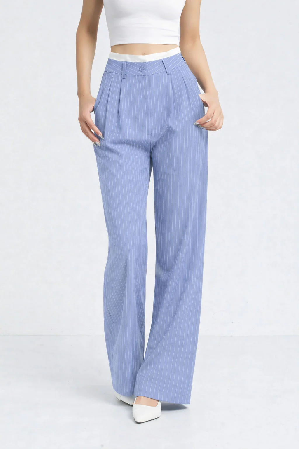 Striped Boxer Wide Leg Trousers - Image 7