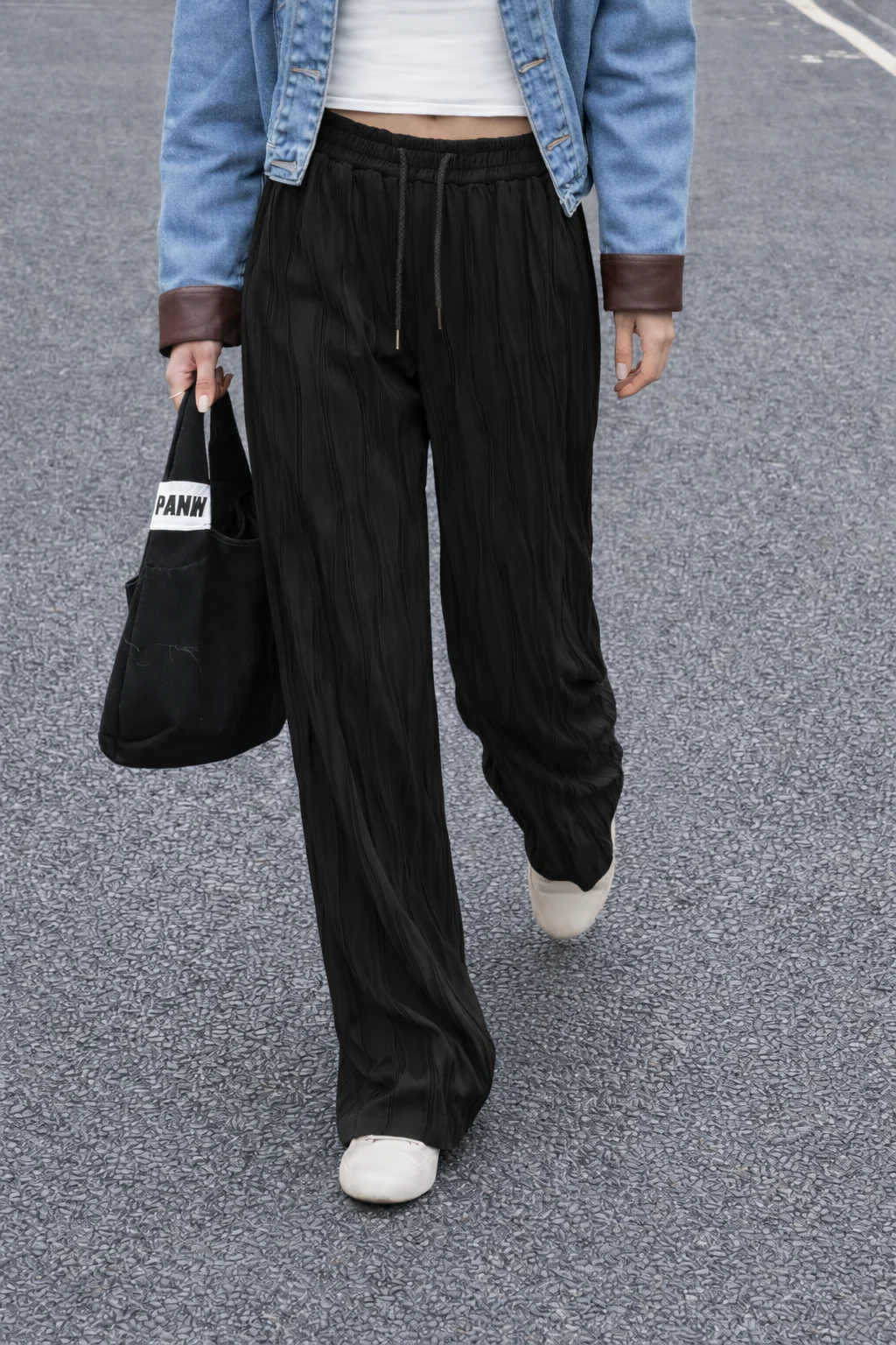 Surface Wave Texture Baggy Joggers - Image 4