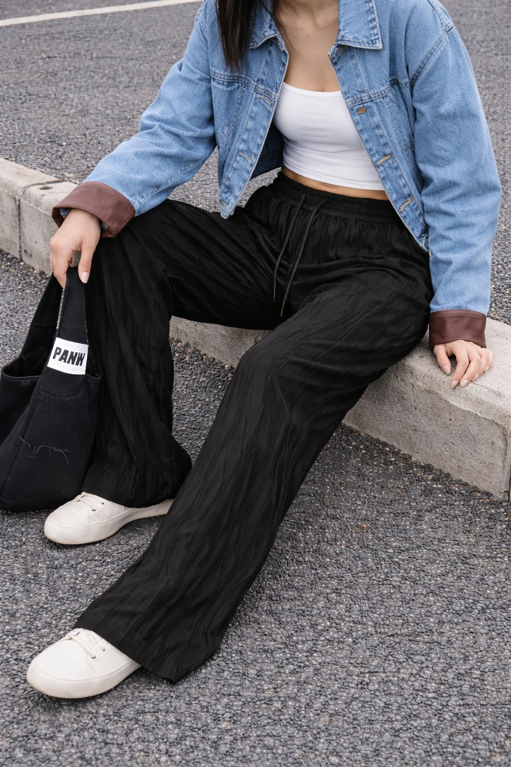 Surface Wave Texture Baggy Joggers - Image 6
