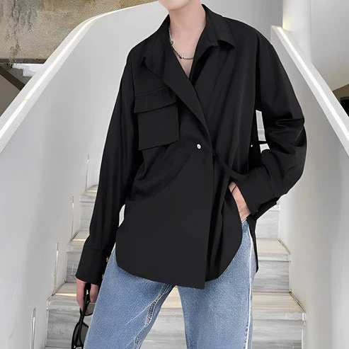 Tokyo Style With Belt Oversized Shirt - Image 3
