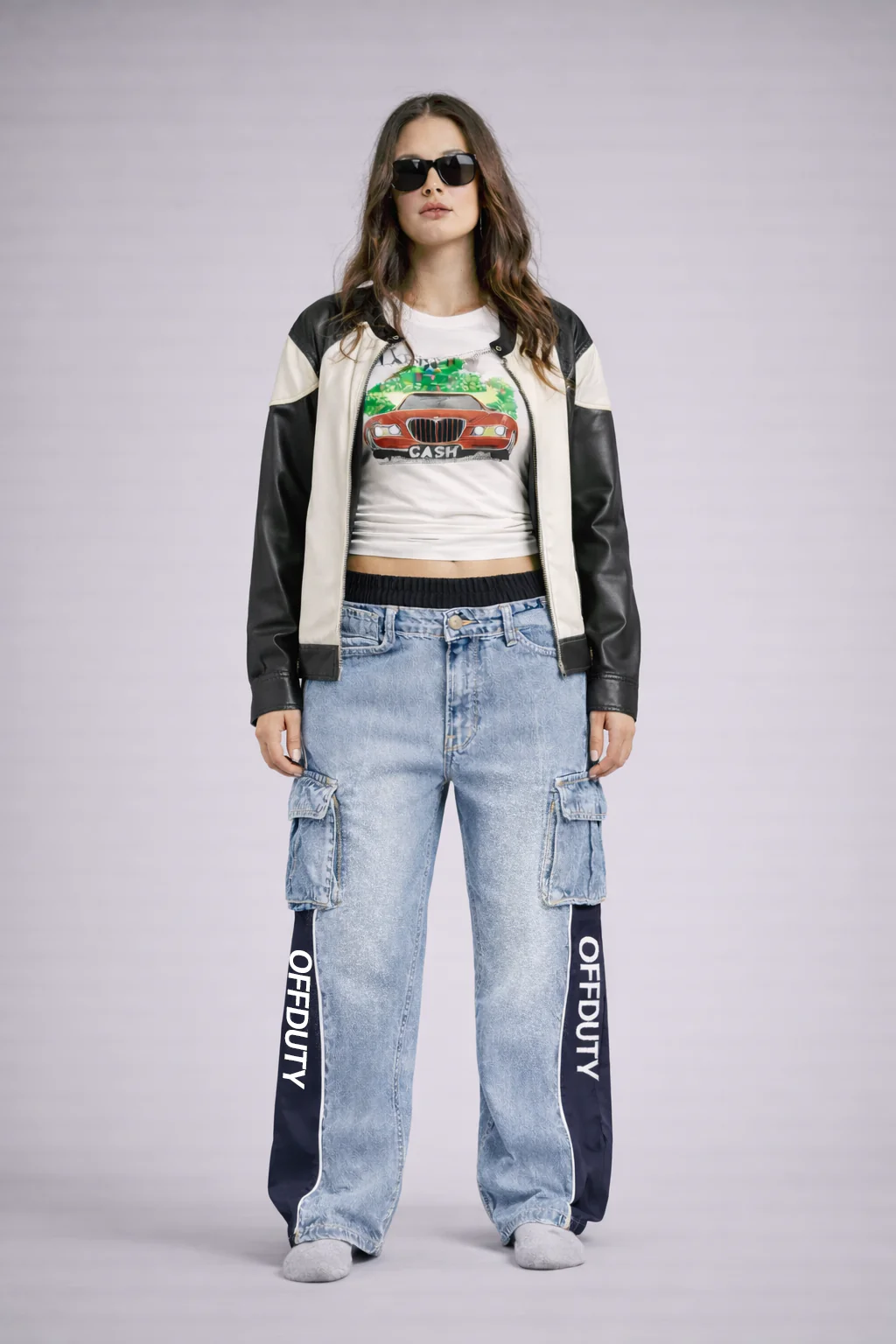 Super Casual Loose Cargo Jogger Denim - Image 2