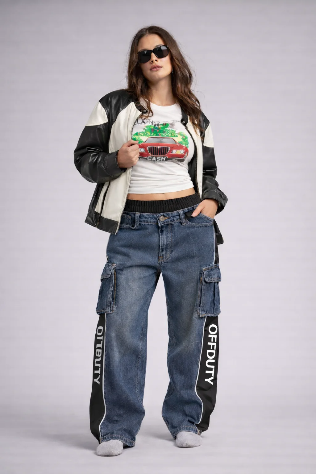 Super Casual Loose Cargo Jogger Denim - Image 5