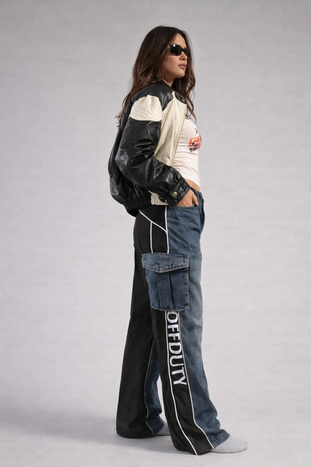 Super Casual Loose Cargo Jogger Denim - Image 7