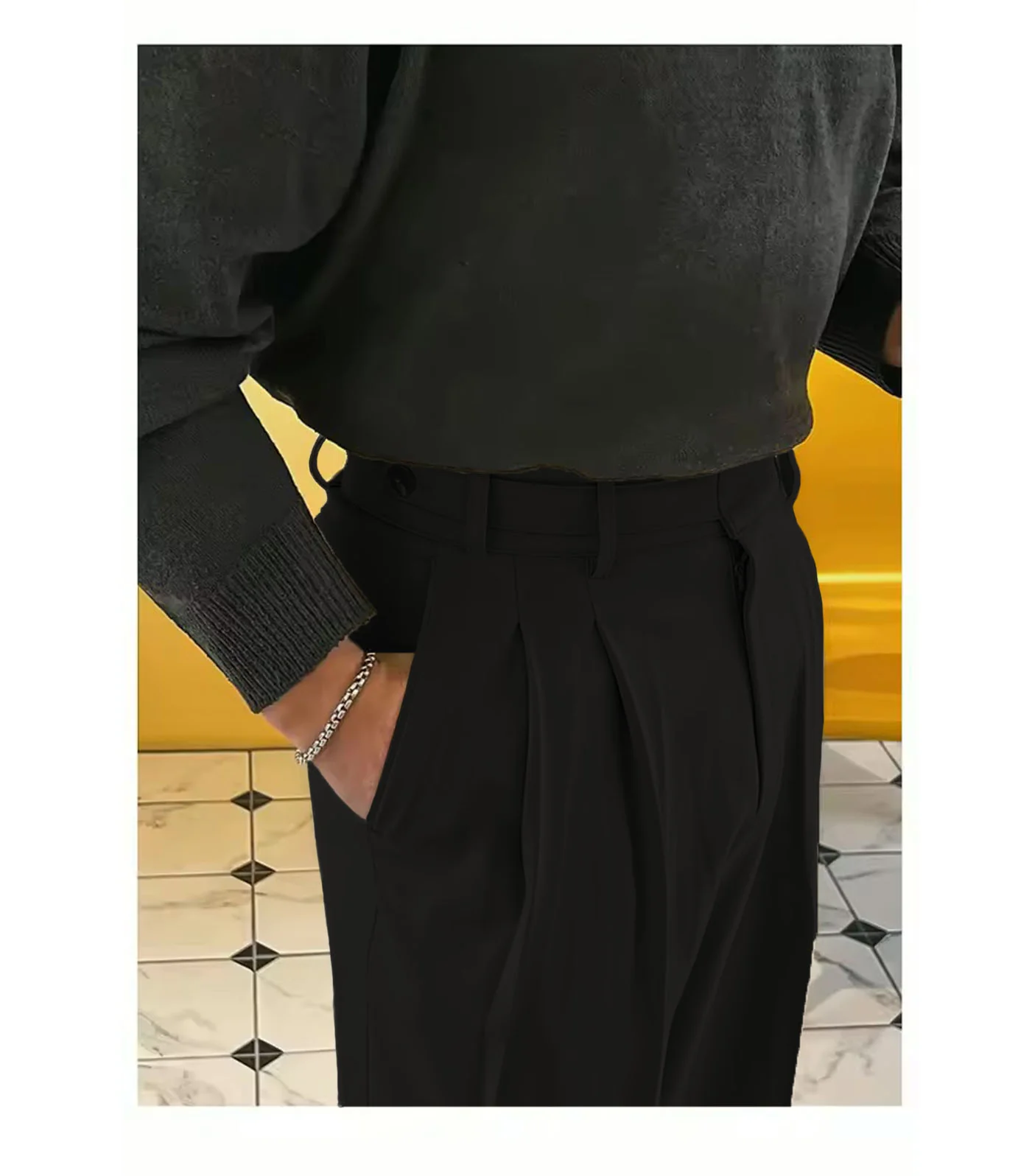 Vintage Linen High Waist Straight Fit Trousers - Image 10