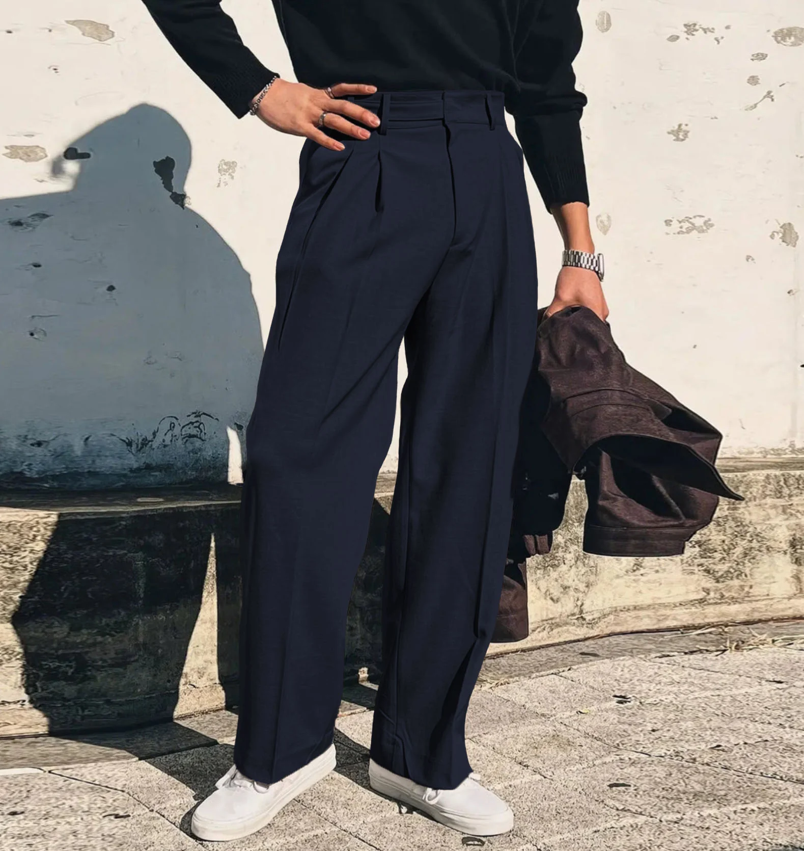 Vintage Linen High Waist Straight Fit Trousers - Image 6