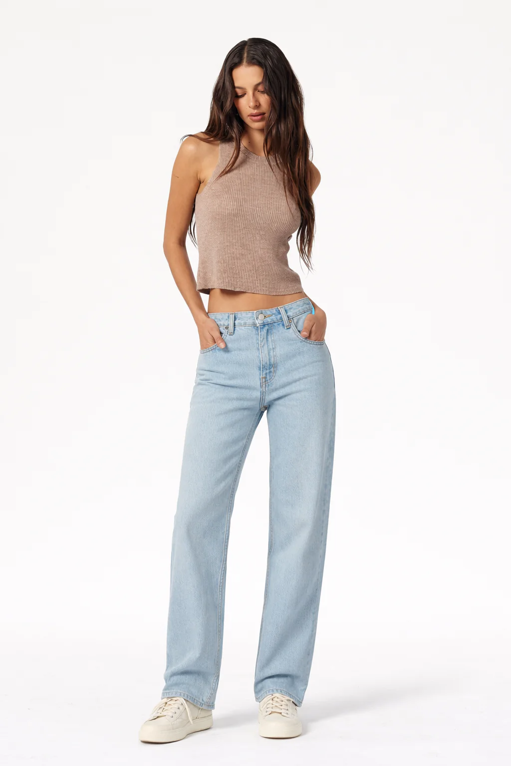 Wash Out Regular Blue Stretch Tailored Straight Leg Jeans - Image 3
