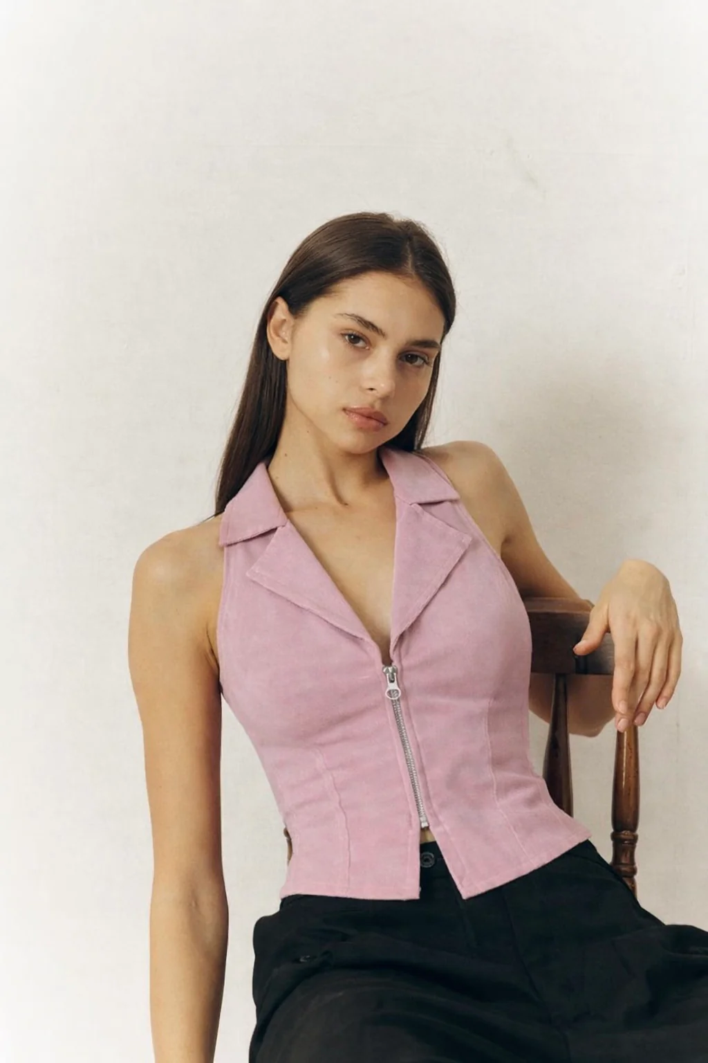 Zip Fit Halter Top - Image 2